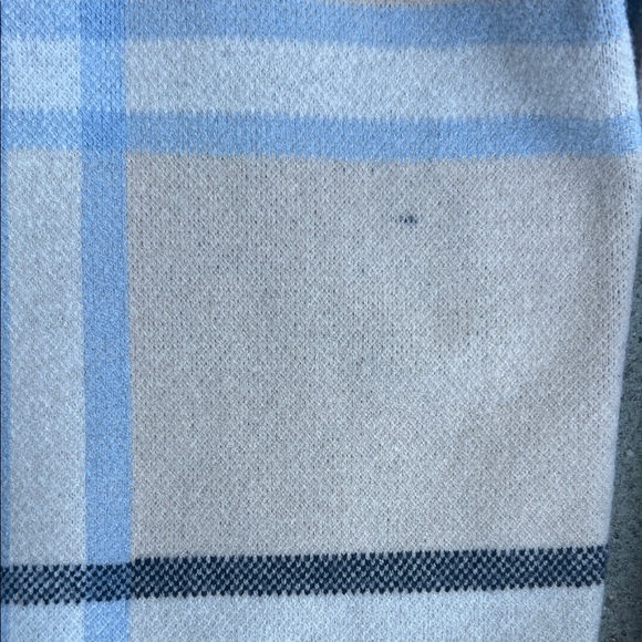 Tahari Blue and Gray Plaid Turtleneck Sweater - Picture 5 of 6